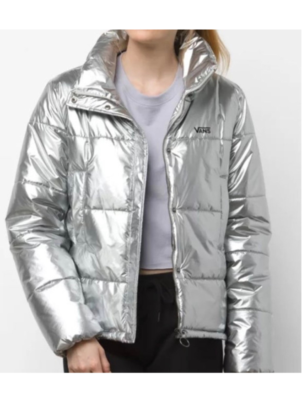 Women's Vans Galactic Spiral Metallic Puffer Jacket Size S